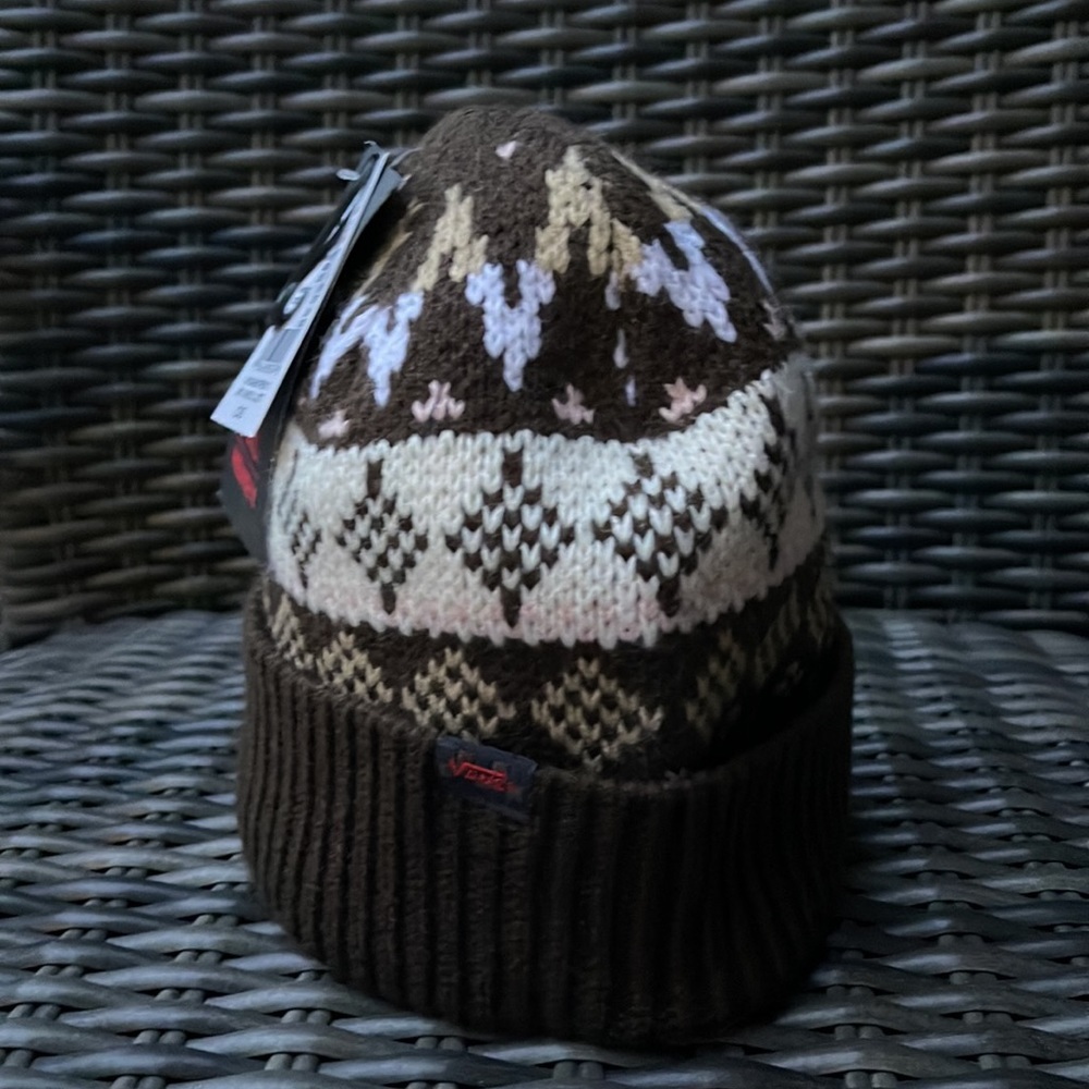 Vans MN VANS Jucti Brown Ornament Beanie Winter Fall Hat Women Men VN0A5…